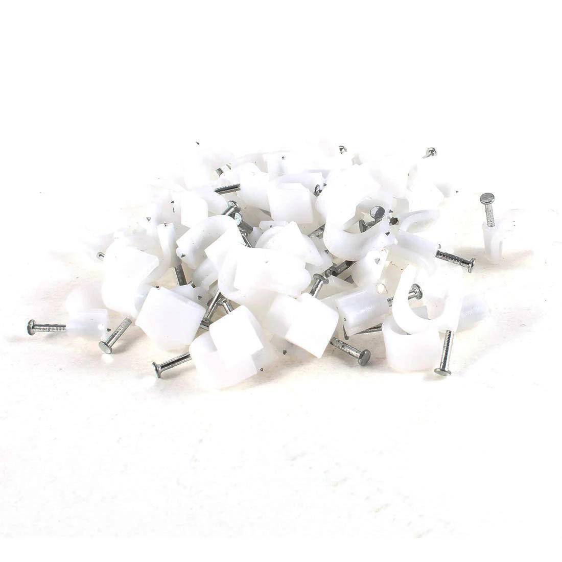 MYLB 65 Pcs 10mm Diameter Electric Cable White Plastic Circle Nail