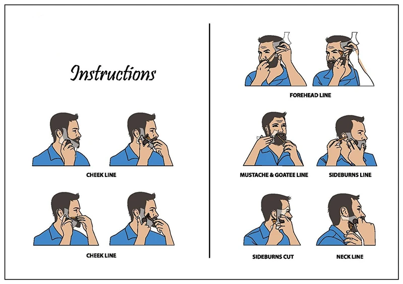 Мужской инструмент для коррекции бороды, шаблон для коррекции формы, расческа, шаблон для бритья волос, шаблон для коррекции бороды, карманный гребень для усов, инструмент для укладки
