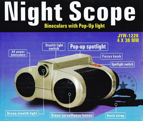 High Quality Binoculars 4 x 30mm Folding Telescope with Pop-up Light Binoculars Night Vision Scope Telescope for Hunting