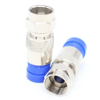 

1Pcs RG6 Waterproof All-Copper Case Connector Coaxial Compression Squeeze F head Connect