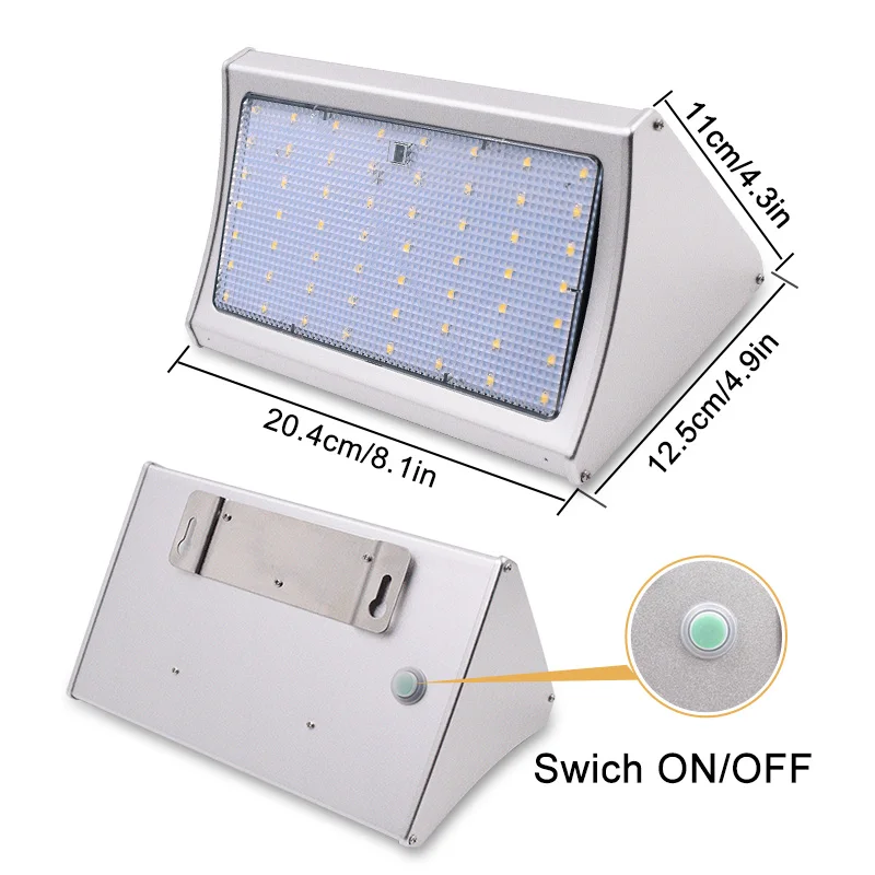 800lm яркий солнечный светильник 56 светодиодный микроволновый радар Датчик движения Мощность лампа для наружного сада уличная стена с пультом дистанционного управления