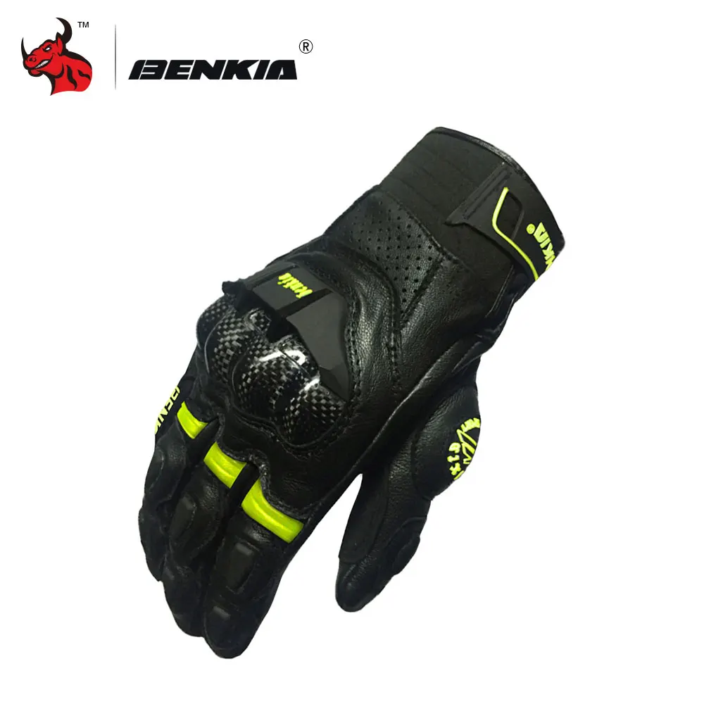 BENKIA мотоциклетные перчатки черные кожаные перчатки для мотокросса полный палец Сенсорный экран мото гоночный мотоцикл Guantes Luvas