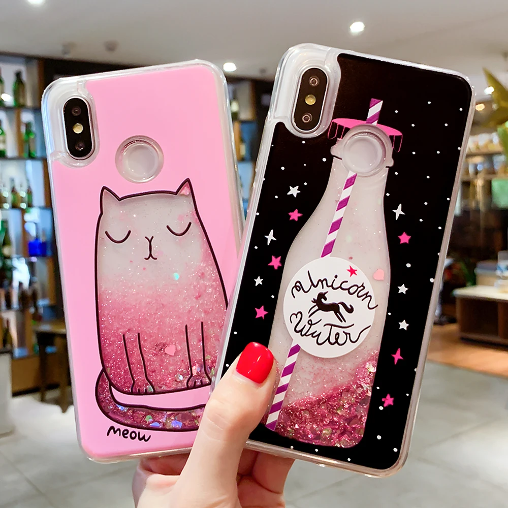 Шикарный милый чехол для Xiaomi Redmi Note 7 5 Pro 4X чехлы с жидким блеском кошек mi 8 5A 4A S2