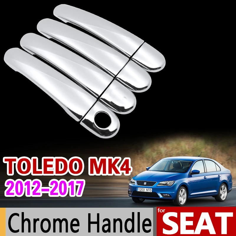 for Seat Toledo MK4 2012 2017 Luxurious Chrome Handle Cover Trim Set 2013 2014 2015 Car Stickers Styling|car styling|car accessories stickercar accessories - AliExpress