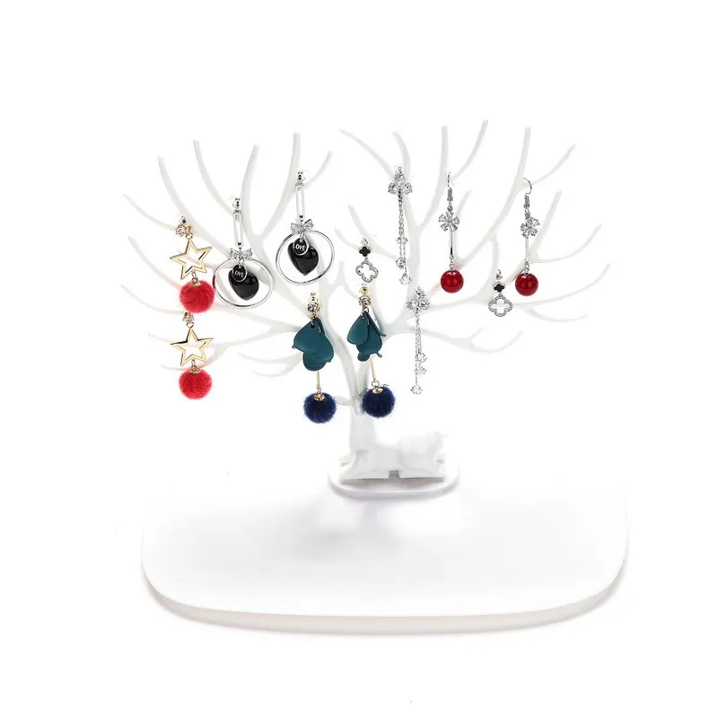 Hot Jewelry Organizer Necklace Earring Deer Stand Display Holder Show Rack Display Necklace Organizer White Jewellery Holder