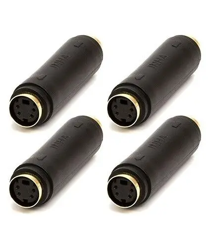 4x S-VHS S-Video mini DIN 4-контактный разъем переходник для гнезда миниджек видео адаптер