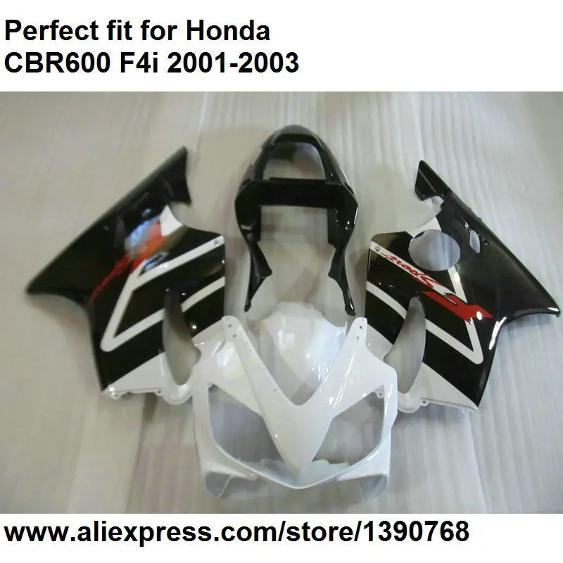 Лидер продаж комплект обтекателей для Honda CBR 600 F4i 01 02 03 белый черный Обтекатели