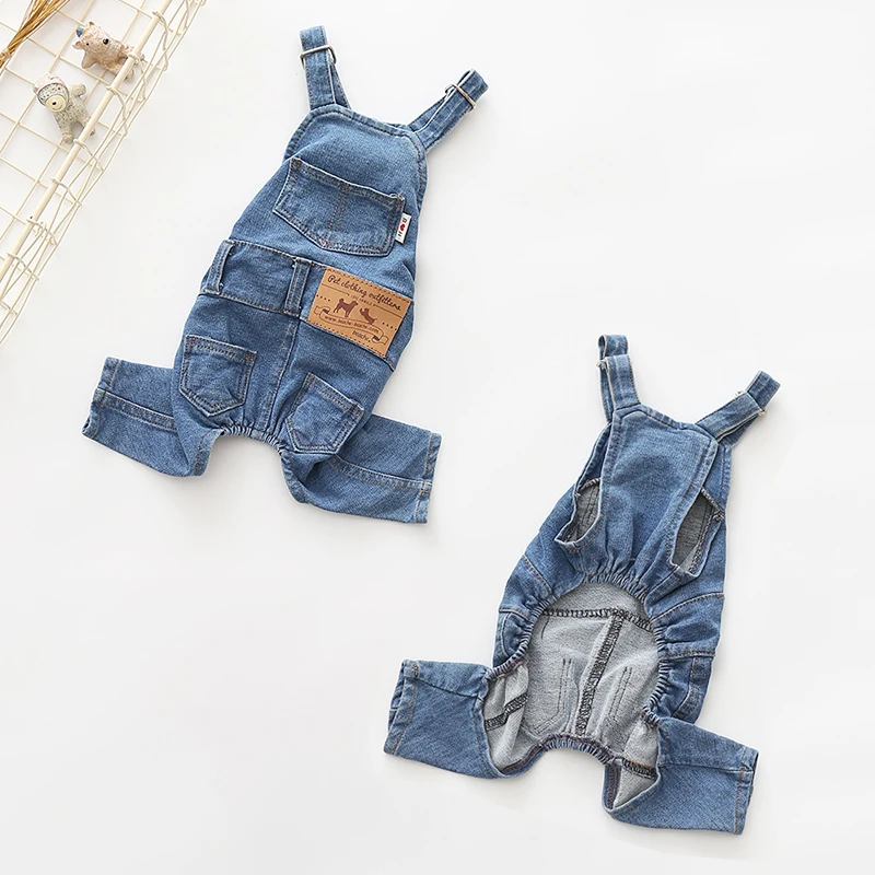

French Bulldog Clothing Denim Pet Dog Clothes Jumpsuits Autumn Winter Dogs Pets Clothing for Dog Coat Jacket Ropa Para Perro