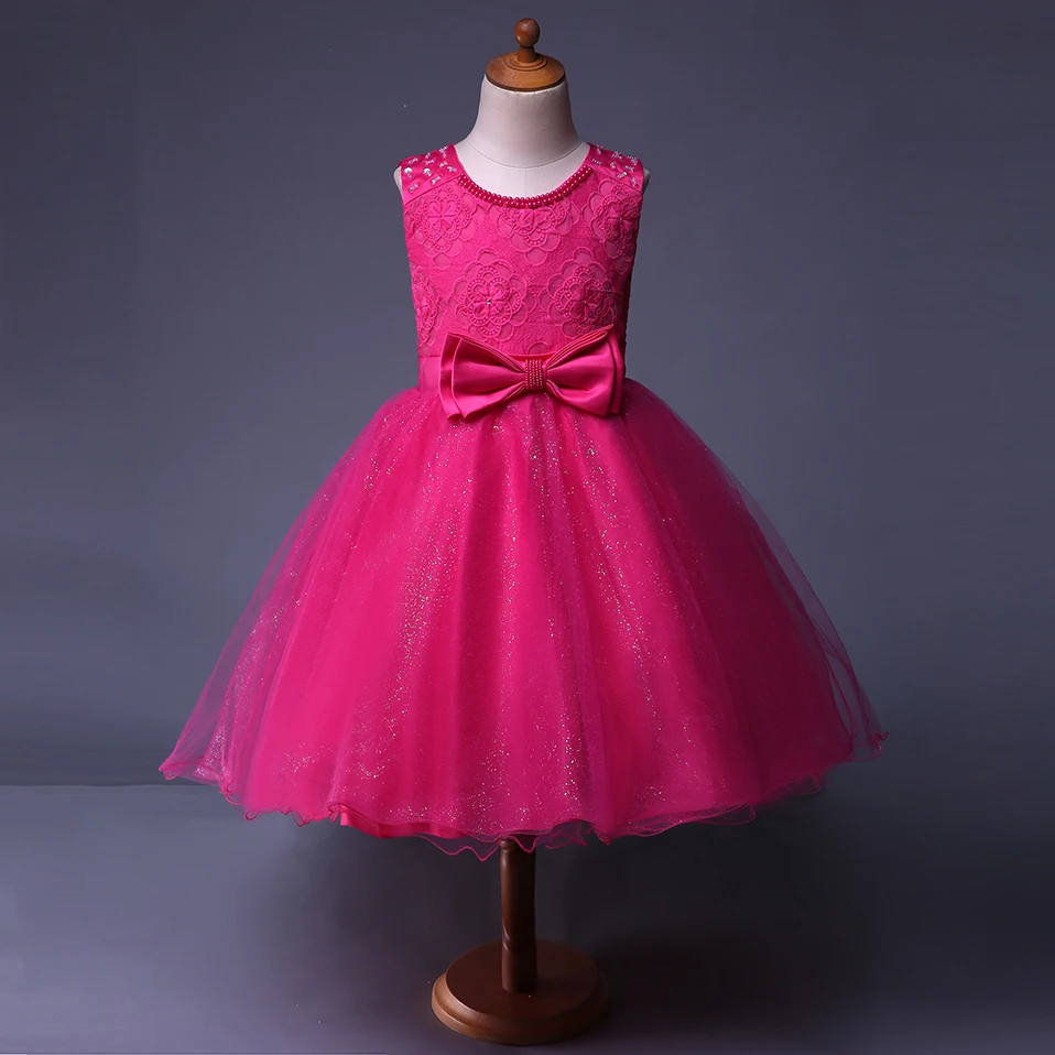 

Cutestyles Fashionable Rose Red Girl Lace Dress Girls Birthday Party Dresses For Vintage Summer Girls Clothing GD80905-4