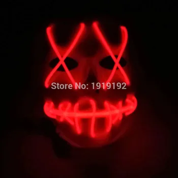 

Halloween Masks LED clothing Neon Big Terror EL Masks Cold light helmet Fire Festival Party Glowing dance By 3V Steady On Driver