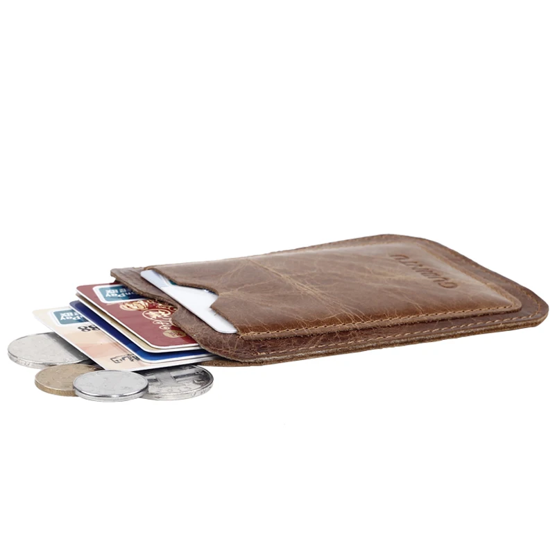 

Slim Genuine Leather Credit Card Holder Id Holders Bus Bank Card Case Minimalist Drivers License Wallet Cardholder Porte Carte