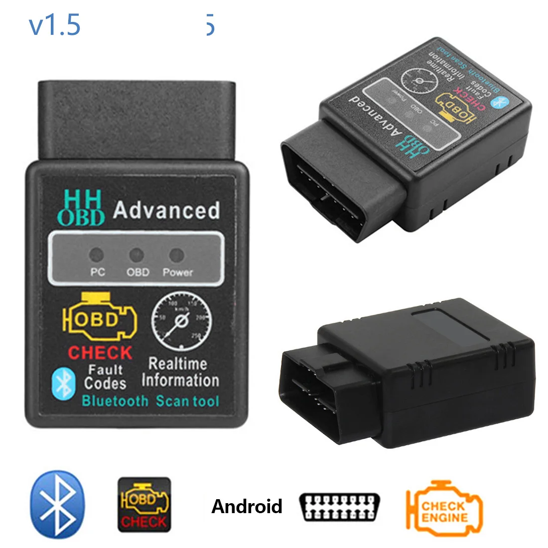 

Dewtreetali PIC18F25K80 V1.5 ELM327 Bluetooth HH OBD ELM 327 OBD2 Scanner for Torque Android Code Reader Diagnosis for Most Cars