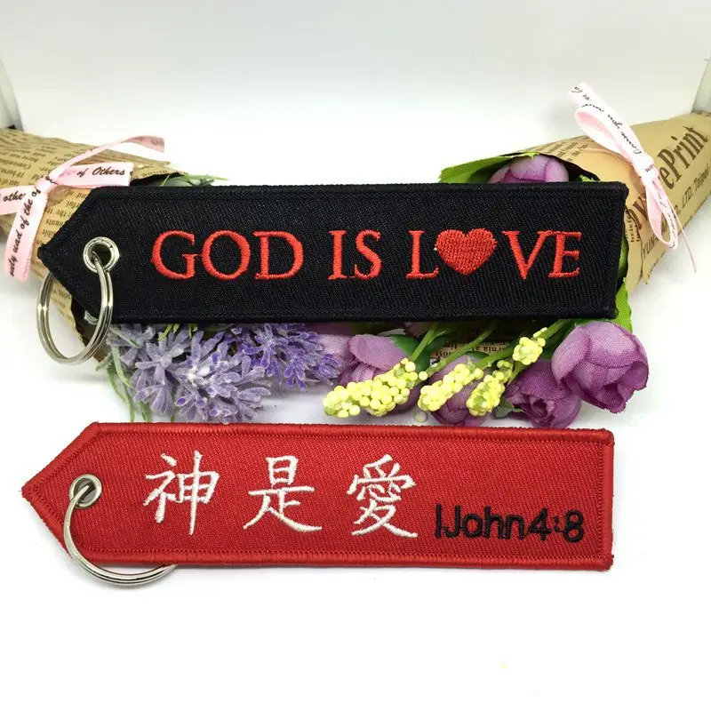 

100pcs/lot Customized Keychain Remove Luggage Tag Label Before Flight Keychain Fabric Tape Key Ring Wedding Company Gift