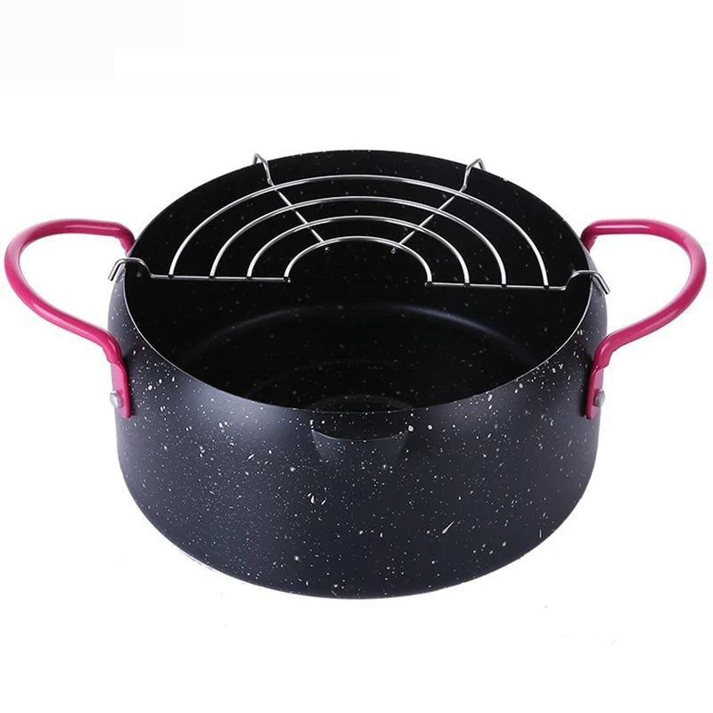 

Newest Japanese Tempura Deep Fryer Aluminum Alloy Medical Stone Frying Pot Cooking Tools For Gas Stove 18Cm 1100Ml Frying Pot