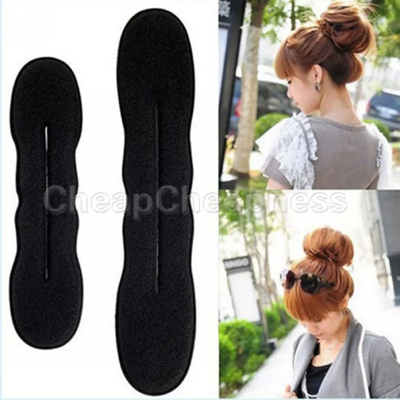 

2 Pcs/set Women Girls Hair Twister Styling Bun Making Tool for Sponge Roller Hairdisk Hair clip 2 Size