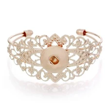 Новейший 5 шт Золотой Серебряный винтажный цветок серебряный браслет с украшением в виде кнопки манжета 18 мм ювелирные застежки-пуговицы браслеты для женщин