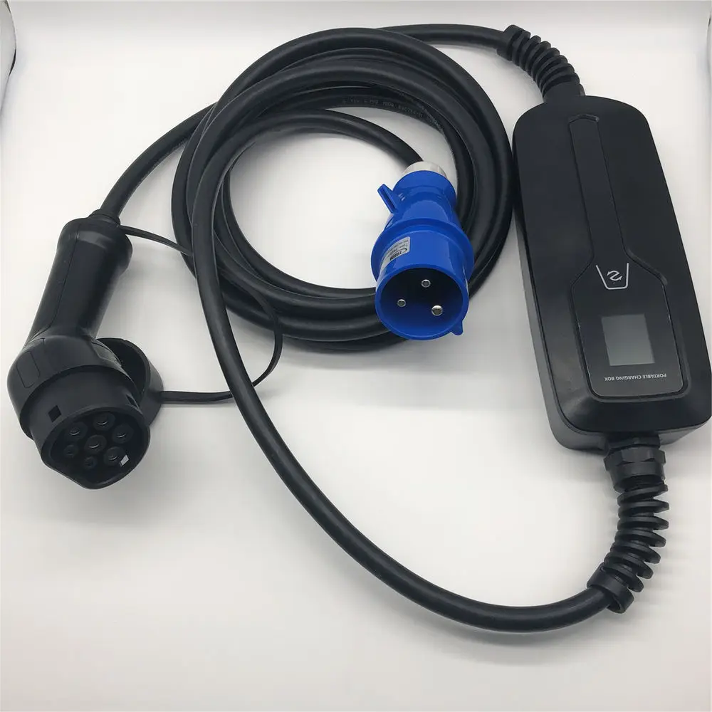 

IEC 62196 5Meter Adjustable 16A 24A 32Amp EV Charger IEC 62169 EV Charger Type 2 3Pins CEE Plug TEV Charging Cable