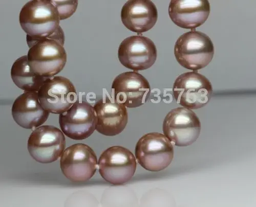

xiuli 0015013 11-12mm south sea pink purple pearl necklace 18inch 14KGP solild gold clasp