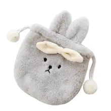 Женский милый плюшевый Кошелек на шнурке с кроликом для девочек, кошелек для монет, сумка в подарок, модный дизайн, сумочка для мелочи 20x3x18 см