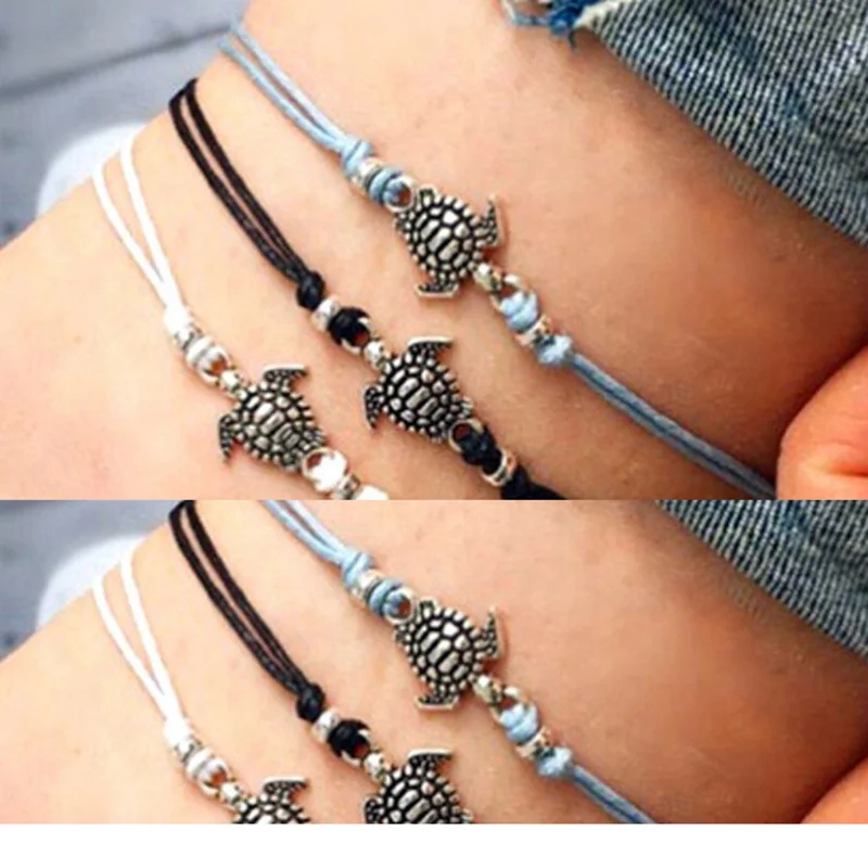 

Bohemian Multiple Layers Starfish Turtle Beads Anklets For Women Vintage Boho Shell Chain Anklet Bracelet Beach Jewelry