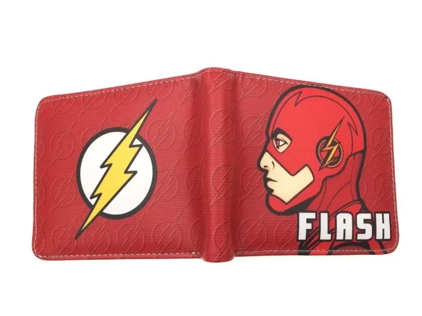 

New DC The Flash Bifold Wallets Color Print Leather PU Short Coin Purse Cosplay The Joker Superman Character Student Wallet Gift