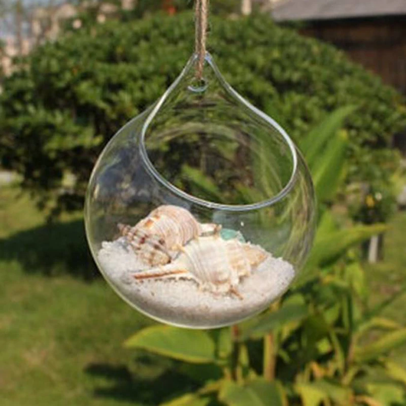 Glass Vase Wall Round  Terrarium Vases Flower Pots Hanging Glass Candle Modern Vaso Wedding Floor Air Planter Decoratives Vase