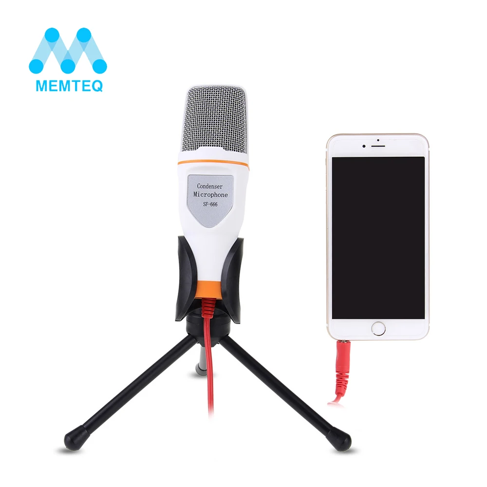 

MEMTEQ Multimedia Microphone Studio Condenser Sound for Laptop Computer phone Skype MSN Karaoke PC Professional mic for singing