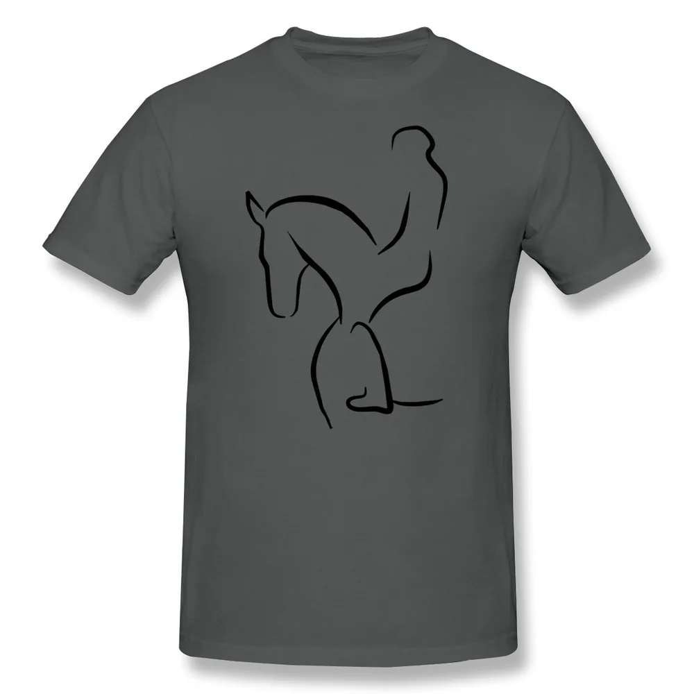 Unique Design 100% Cotton Men T Shirt dressage stick figure riding horse Shirts | Мужская одежда