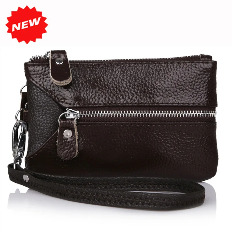 Women Genuine Leather key bag keys holder 2018 multifunctional wristlet