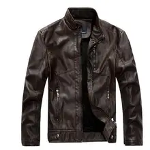 Очень высокого качества Мужская кожаная куртка пальто мужчин мотоцикл утолщаются кожаные куртки мужские тонкие облегающие кожаная куртка Большие размеры