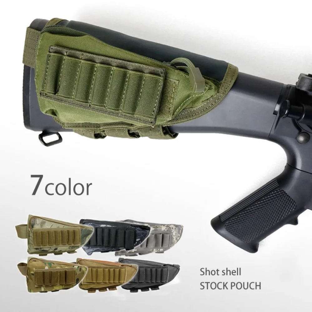 Airsoft Tactical Rifle Bullet Buttstock Shell Cartridge Holder Carrier Pouches