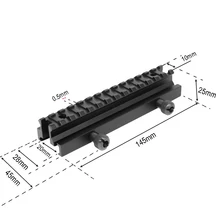 145 мм Длина 20 мм Пикатинни Крепление винтовки сошки Тактический 14 слотов кольцо адаптер прицел пистолет Airgun кронштейн ласточкин хвост Вивер