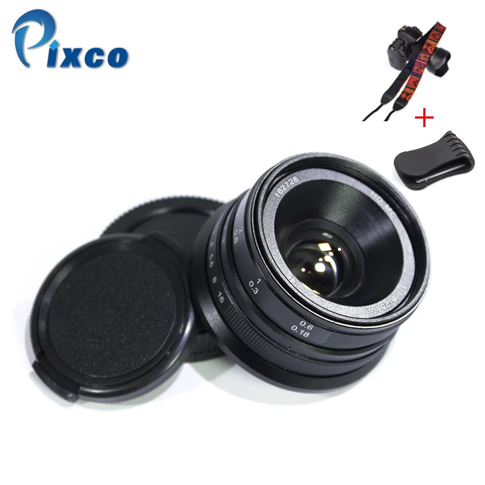 Pixco 25mm F1.8 HD.MC Manual Focus Lens for Micro Four Thirds M4/3 mount Cameras Like GX8 for Nex mount Cameras Like A6300+ Gift