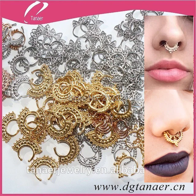

1PCS Indian Tribal Septum Ring Jewelry Clip/Faux/Non-piercing Fake Septum Ring