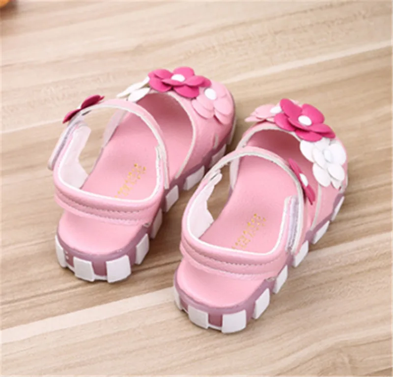 Классическая модная обувь для детей ясельного возраста для девочек сандалии детские для девочек босоножки из искусственной кожи с цветочным узором Летние босоножки для девочек Размеры 21-30
