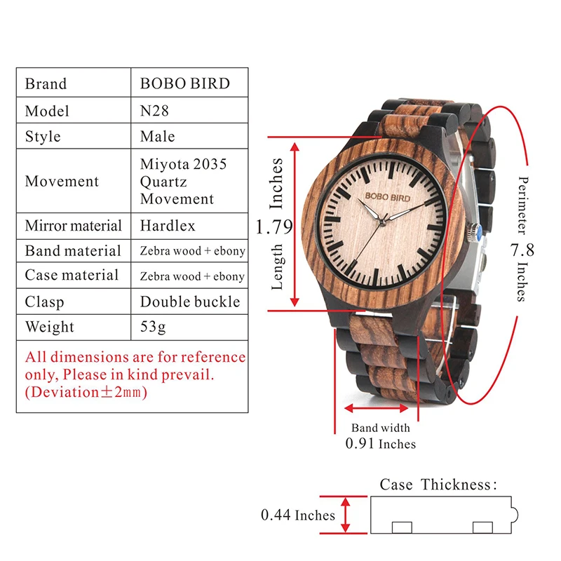wooden watches N28 Cdian..