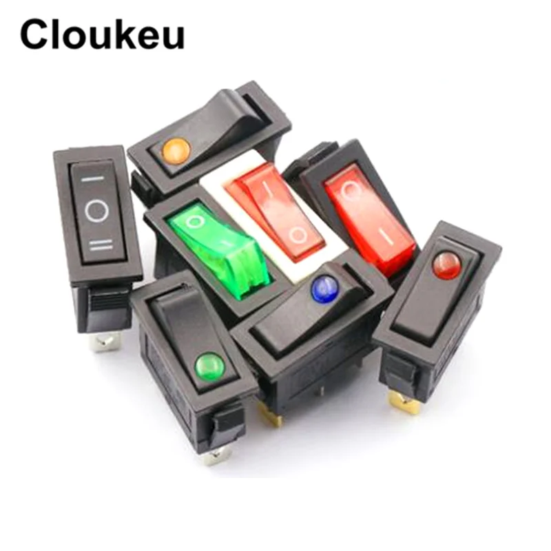 KCD3 LED 2Pin/3Pin 2 файлы/3 файла кнопка питания клавишный переключатель 16A/250V
