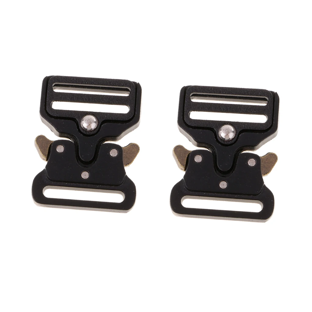 2x Black Quick Side Release Metal Strap Buckle for Bags Luggage bing