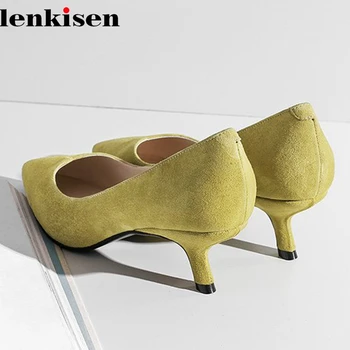 

Lenkisen kid suede pointed toe slip on nightclub solid strange thin high heels fairy campus all-match women wholesale pumps L62