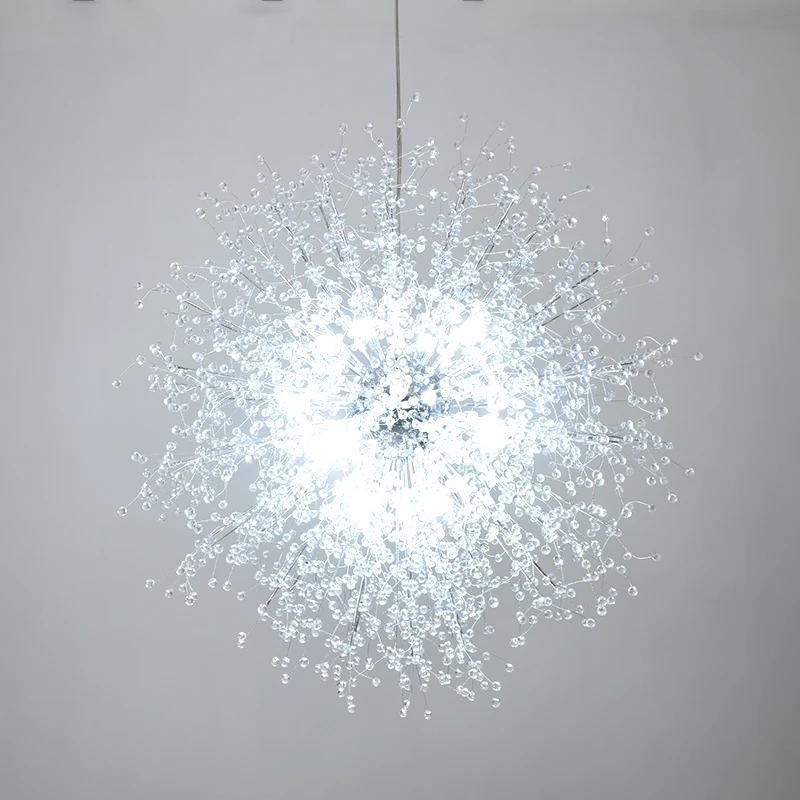 Современная люстра в форме одуванчика светодиодный фейерверк потолочный светильник для столовой гостиной светильник для украшения люстры светильник ing - Цвет абажура: White