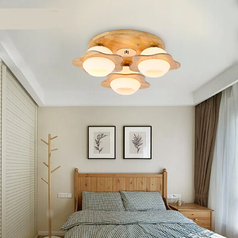 Scandinavian modern minimalist Ceiling Light flower oak living room