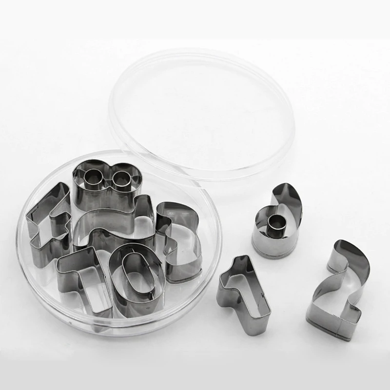 

9 Number Cake Mould Set Fondant Cookie Stainless steel Baking Cake Biscuits Tools Biscuit Cake Mold Cutter