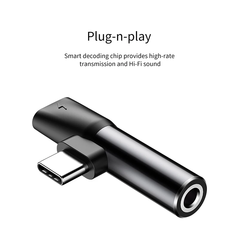 Baseus Usb C to 3.5mm Aux Jack Audio Earphone Adapter Type-C Charging Adapter Mobile Phone Audio splitter For Huawei Xiaomi Oppo