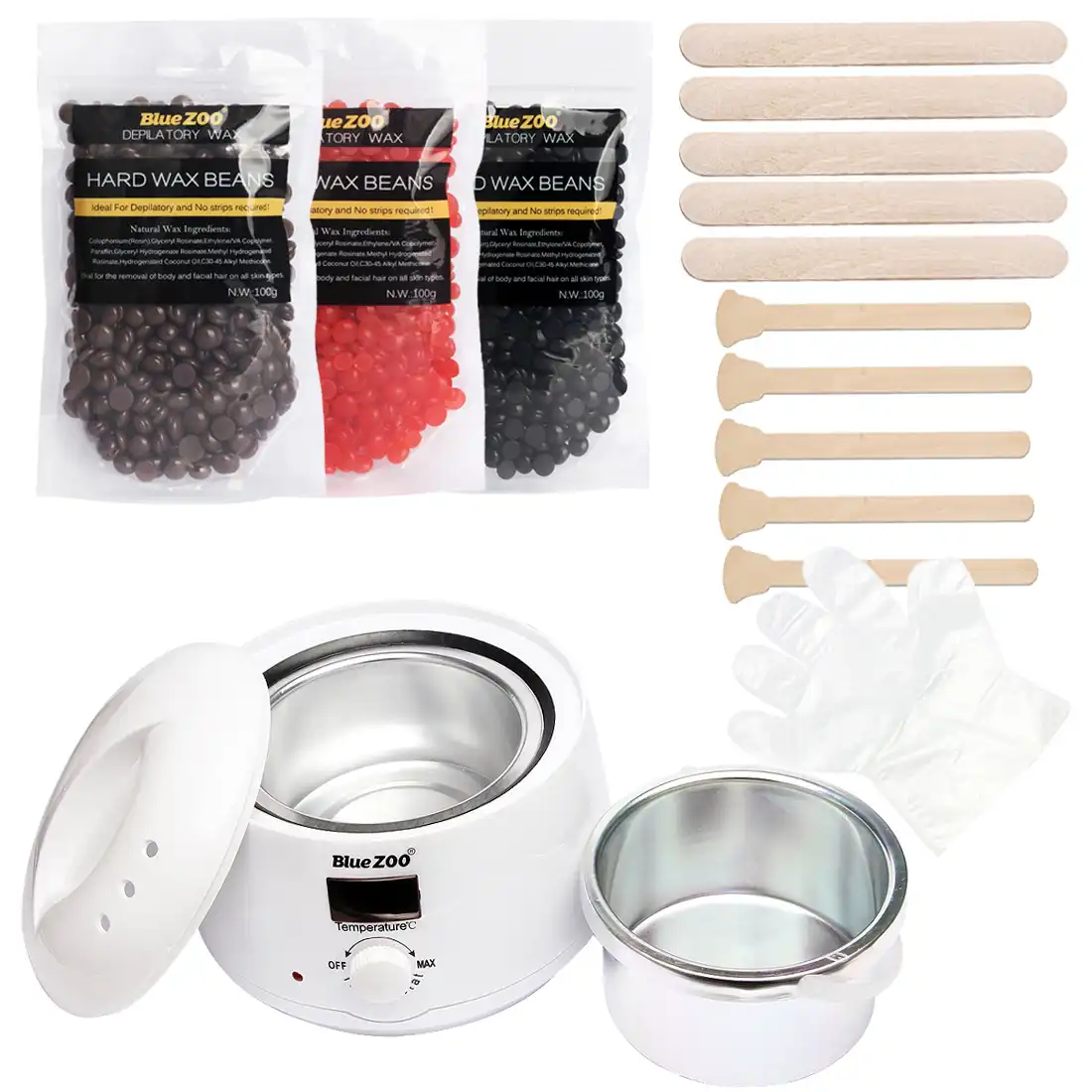 Hot Wax Depilatory Waxing Kit Set Wax Heater Pot Face Body Hair