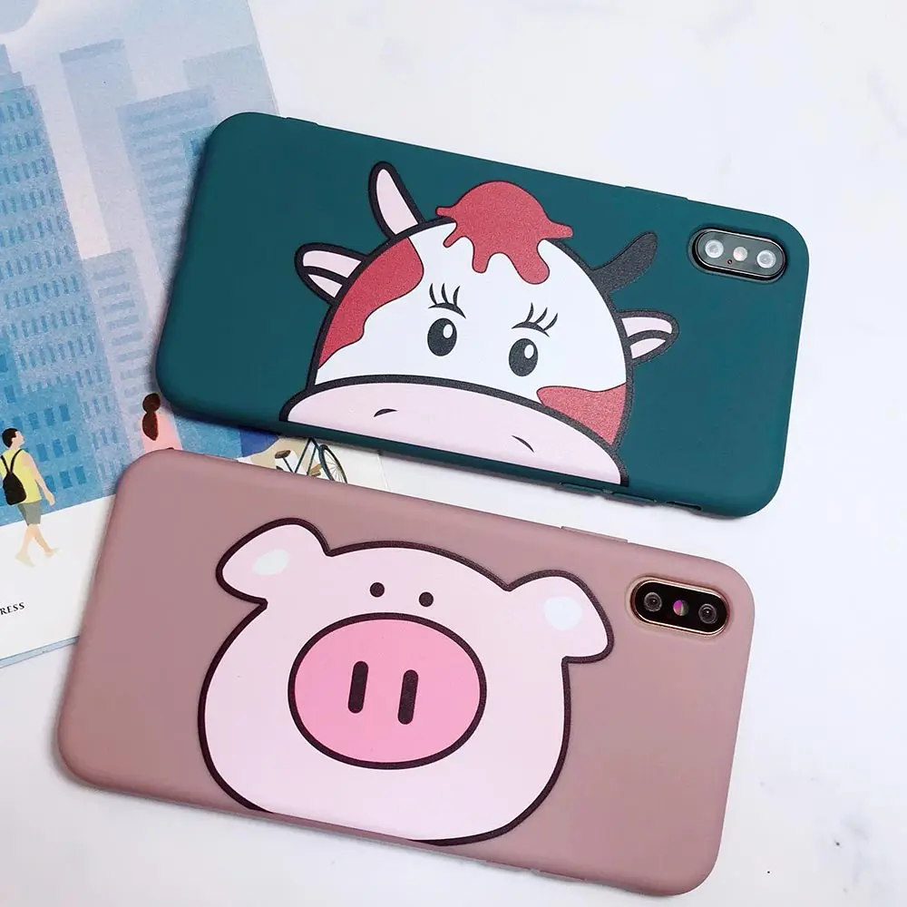 

TPU Case Cute Cover For iPhone X Xs XR Xs Max 7 Plus 8Plus Case TPU Silicone Cover For iPhone 7 8 6s 6s Plus 6 Plus Plain Case