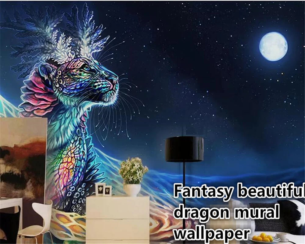 Beibehang Wall Papers Home Decor Dreamy Beautiful Dragon Night Beibehang Wall Papers Home Decor Dreamy Beautiful Dragon Night
