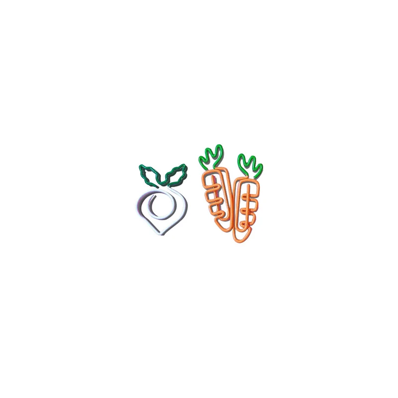 EZONE 10 шт. мультфильм морковь бумага клип Bookmarker Творческий девушка сувениры канцелярские Kawaii Металл Bookmarker металлическое кольцо Memo клип