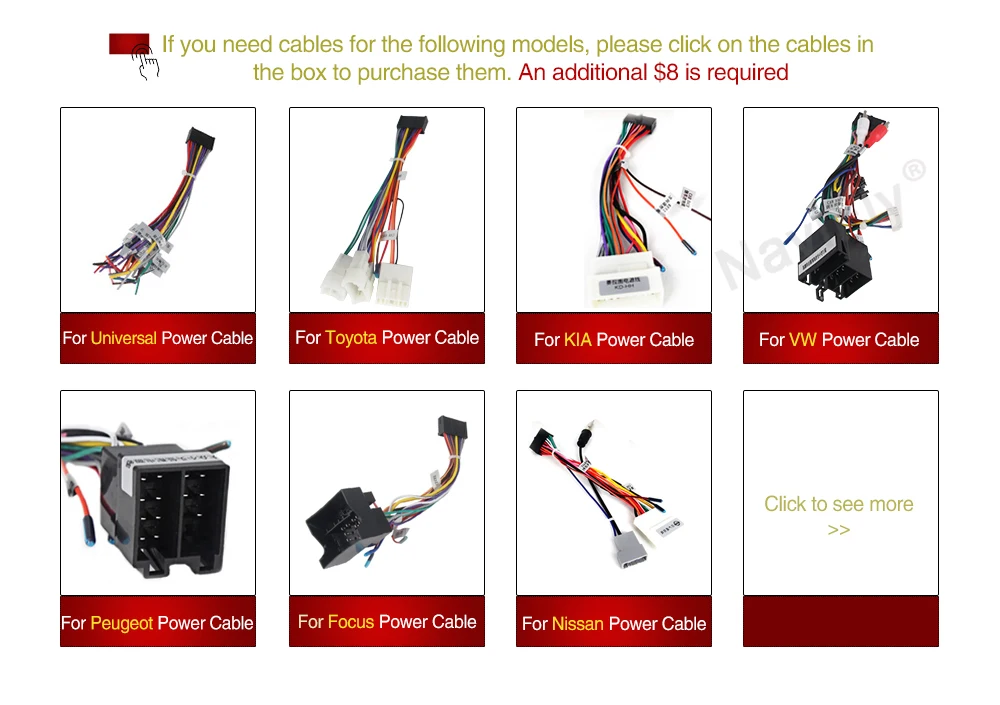 

Optional accessories universal cable