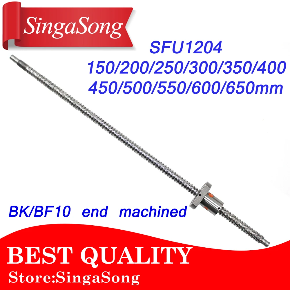 UsongShine SFU1204 150 200 250 300 350 400 450 500 550 600 mm Vis /à bille C7 avec bride 1204 /écrou /à bille simple BK//BF10 300mm