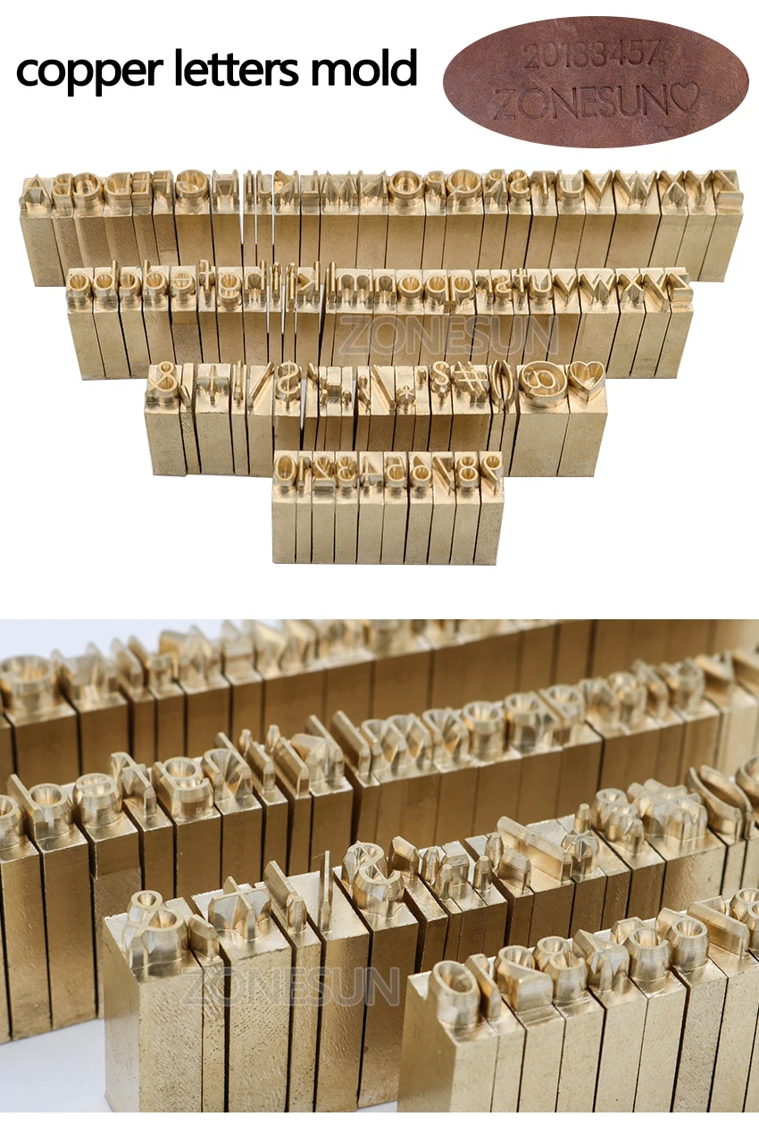 ZONESUN на заказ латунный кожаный штамп DIY металлический алфавит, буквы, цифры, символ штампы для штамповки тяга инструмент бренд железная форма